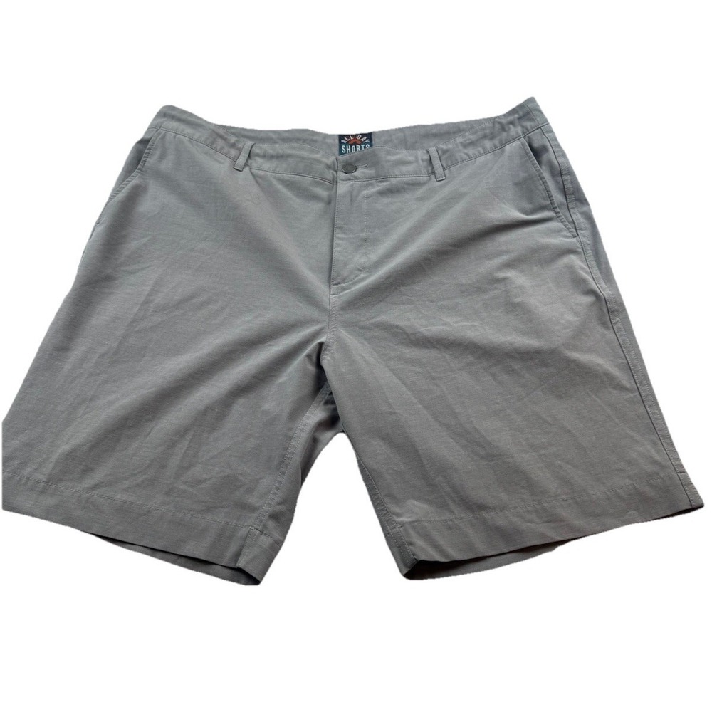 Faherty All Day Shorts Mens 40 Gray Stretch Pockets Drawstring